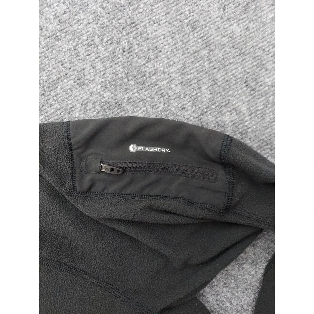 North Face Fleece Pullover‎ Mens Large Black Flashdry 1/4 Zip Outdoor Zip Pocket